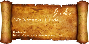 Jávorszky Linda névjegykártya
